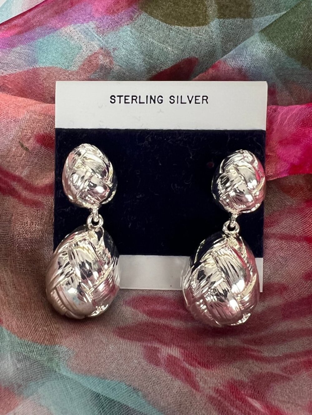 Anthropologie Chunky Silver Earrings Christmas Formal Party Wedding Guest Glam